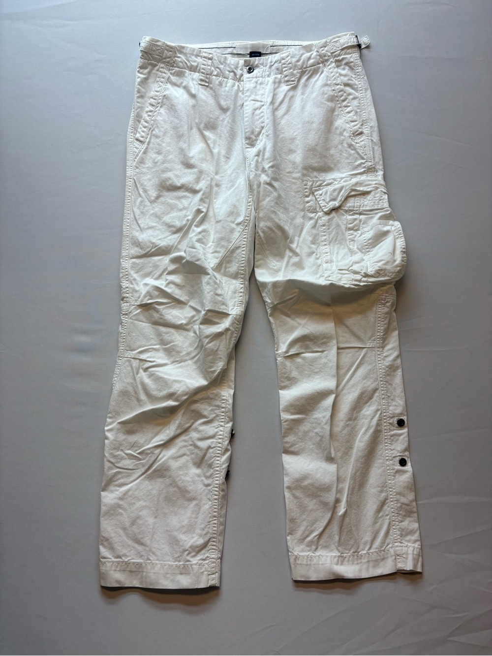 Vintage Polo Ralph Lauren Men’s Size 34x32 White Poplin Combat Cargo Pants Rare